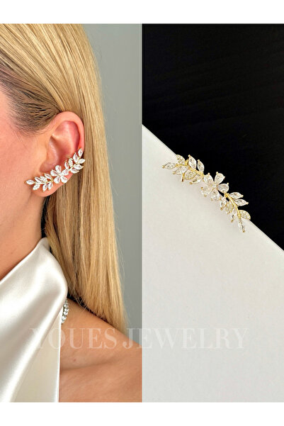 YOUES JEWELRY حلق أذن على شكل زهرة من الفولاذ للنساء، قطعة واحدة