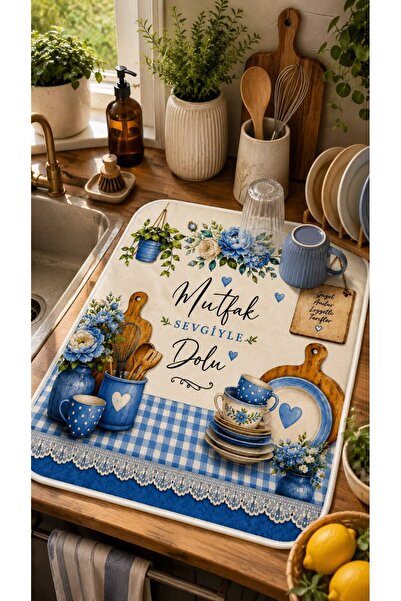 GNL HOME Su Emici Bulaşık Kurutma Matı 40 x 50