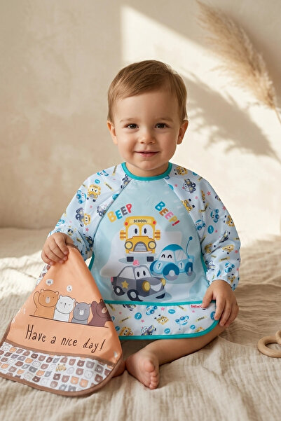Generic Brand 2-Pack Liquid-Proof Long Sleeve Bibs for 6-24 Months - Blw Comp...