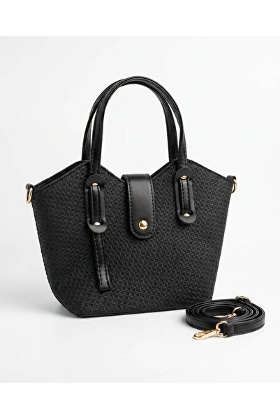 Lurella Collection Women's Straw-Filled Leather Detailed Strap Hand and Shoul...