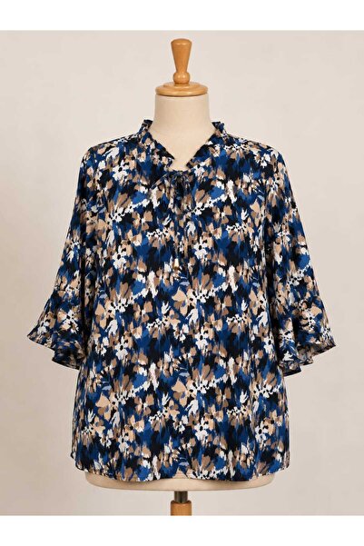 SARİ collection Women's High Quality Viscose Spanish Sleeve Ruffle Collar Blouse