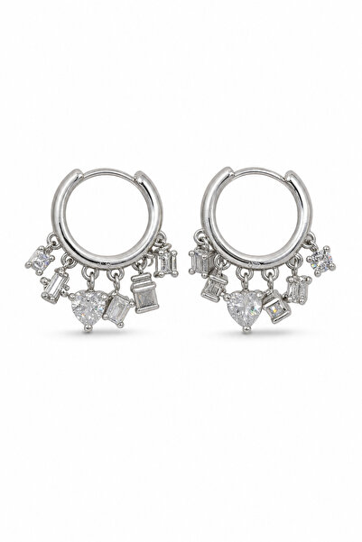 Jack Ferrero Gray Color Ring Model Dangle Stone Bijouterie Earrings for Women