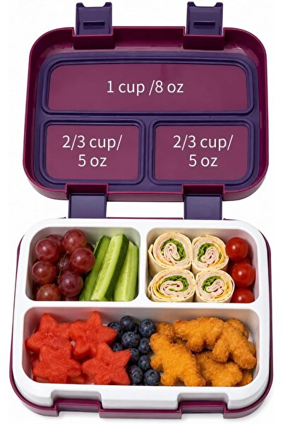 Beni World Beni Kids Bento Lunch Box with 3 Compartments, Leakproof Lunch Box...