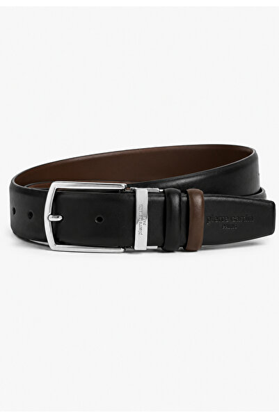 Pierre Cardin Black - Brown Double-Sided Two-Tone Men's Leather Belt - 100% G...