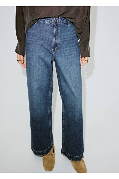 MANGO Woman Catherin yüksek belli culotte jean pantolon