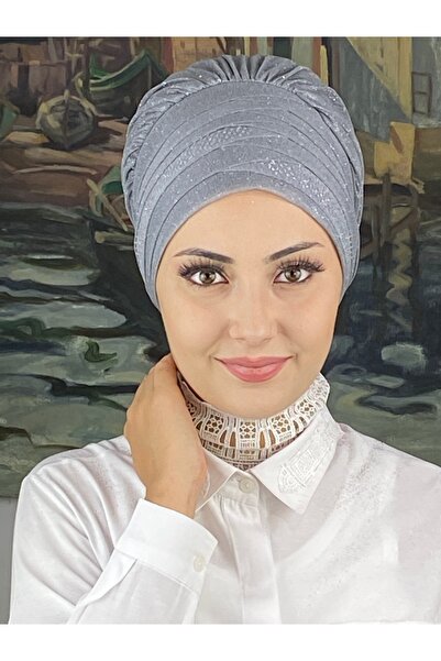MY UKİYO STORE TESETTÜR ABİYE ÇAPRAZ DRAPELİ İKİLİ TAŞLI BONEŞAL