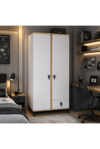 Moonra Home 2 Kapaklı Genç Odası Gardırop Çocuk Odası Dolabı
