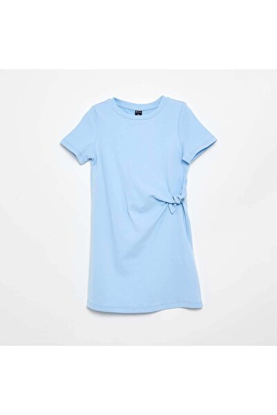 KIABI T-shirt dress with side knot BLUE