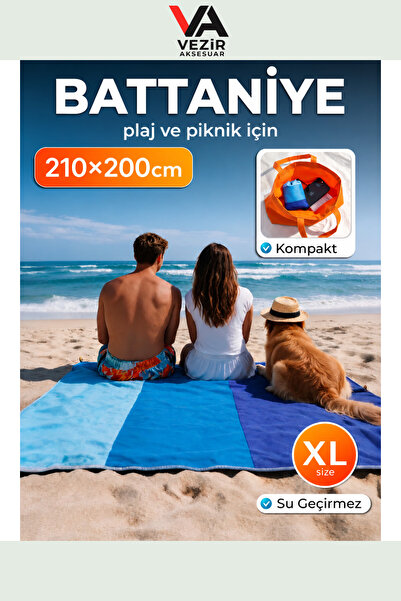 Vezir Aksesuar Katlanabilir Su Geçirmez Piknik ve Plaj Battaniyesi | 210x200 ...