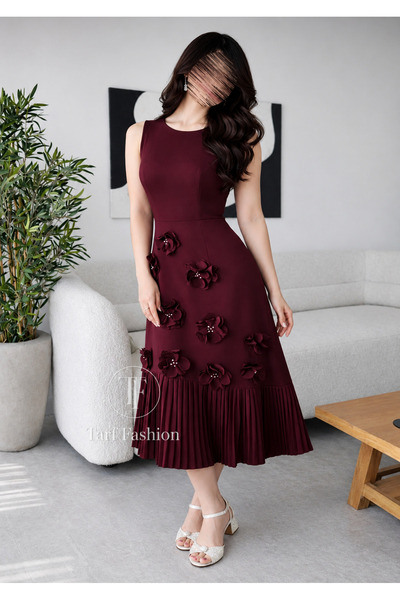Reef fashion Very Elegant Soft Burgundy Midi Dress