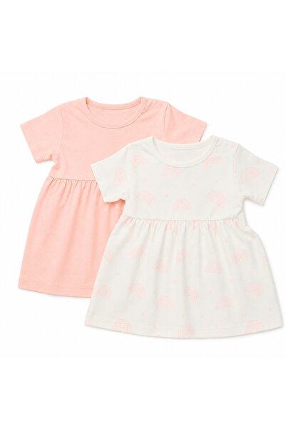 PALM PEANUTS 2-Pack Baby Girls Cotton Short Sleeve Dress Set | Soft Casual In...