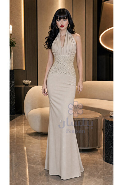 Bailsan Long Beige Evening Dress