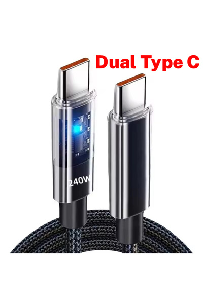 Choice3 كابل شحن سريع جداً من النوع C مزدوج بطول 2 متر وقدرة 240 واط مصنوع من...