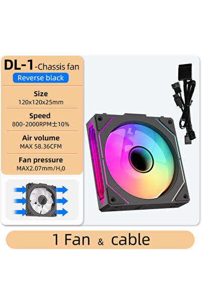 Choice4 A-RGB As Show Reverse Black 1Fan Coolcirc DL-1 120mm PC Case Fan 800-...
