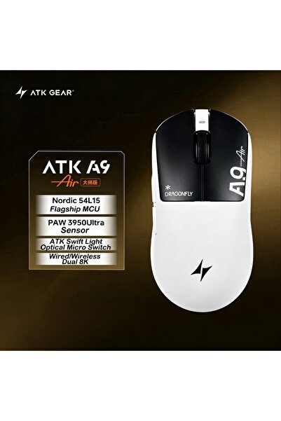 choice2 A9 Air Black White ATK A9 Air Tri Mode Dual 8K Wireless Gaming Mouse ...