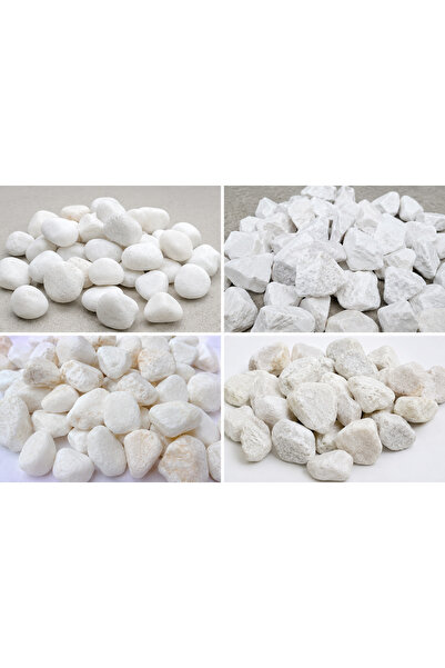 Genel Markalar Beyaz Botanik Taşı 2–4 cm Doğal Dekoratif Peyzaj Taşı 5 Kg