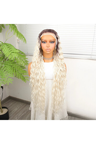 colezium Light Auburn Platinum Ombre Fiber Sen Tulle Wig