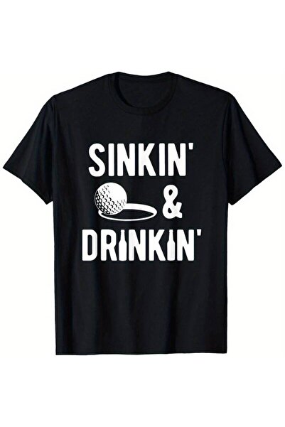799 تي شيرت Sinkin' Drinkin' Funny Golf T-Shirt، تي شيرت صيفي عصري بأكمام قصي...