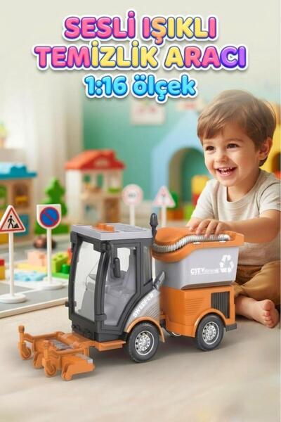 Tıfıl Toys Şehir Temizliği Oyuncağı 1:16 Ölçekli Gerçekçi Işıklı ve Sesli Oyu...