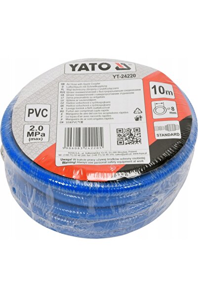 yato Furtun pneumatic armat cu PVC 8 mm 10 m conector rapid presiune max. 2 MPa
