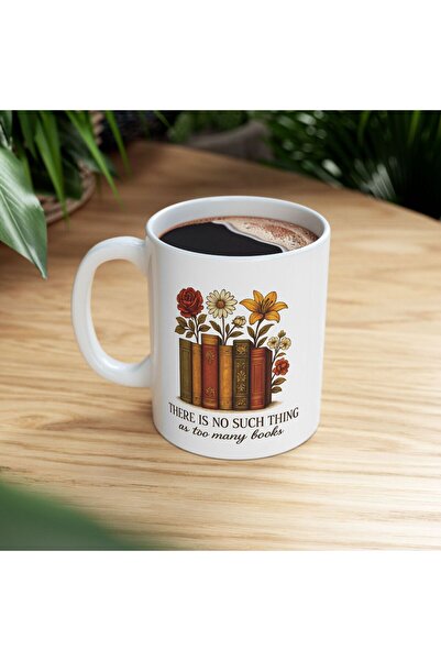 Motif Tasarım Kitap Baskılı Retro Kupa Bardak