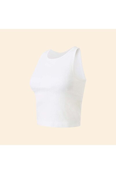 KIABI Sports Tank Top with Built-in Bra WHITE