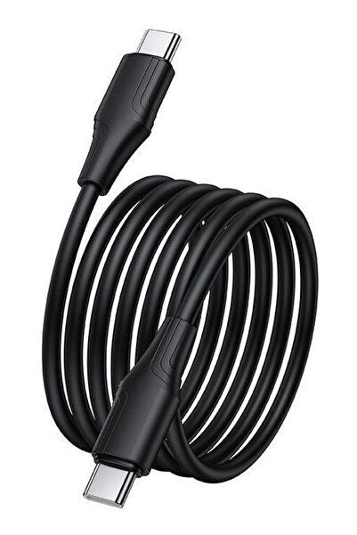 Hoco Καλώδιο σιλικόνης USB C σε USB C 3A 60W 1 μ. X124 μαύρο