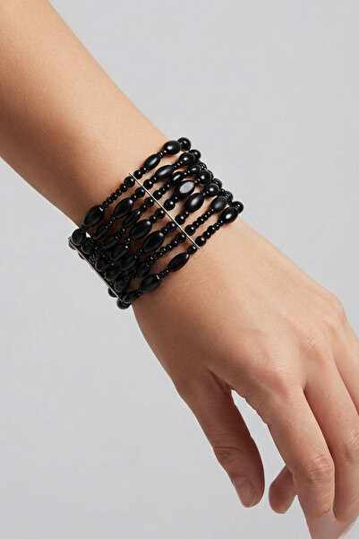 PETEK AKSESUAR 7 Row Elastic Washer Beads Bracelet