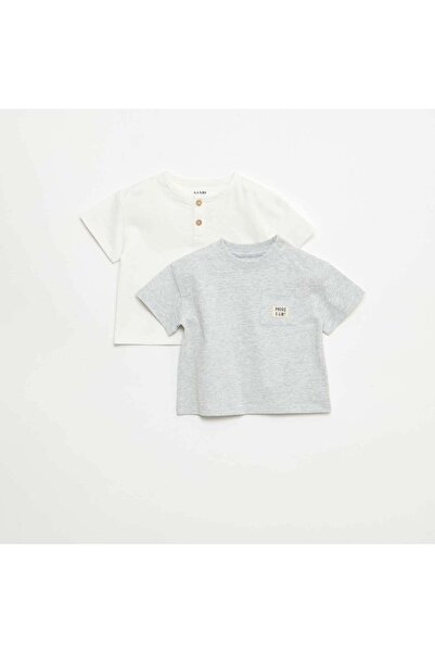 KIABI 2-Pack of Short-Sleeve T-Shirts WHITE