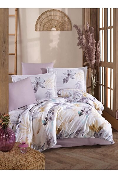 KÜBRAHOME'S Clasy Digital Satin 100% Cotton Duvet Cover Set Double Size Elaris