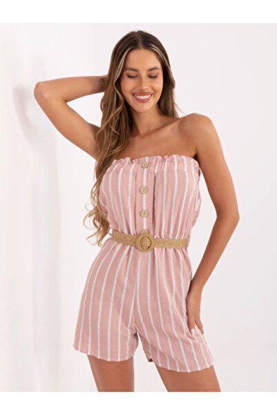 rue parıs Women's Jumpsuit, RUE PARIS, Polyester, Stripes, Pink, model 361-KO...