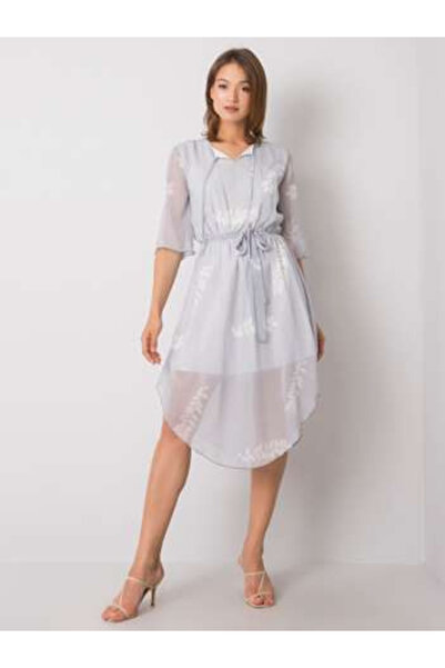 LAKERTA Women's Dress, LAKERTA, Cotton, 3/4 Sleeve, Light Gray, model LK-SK-5...