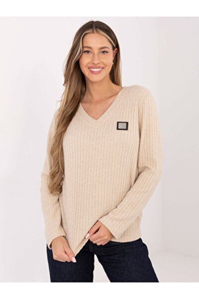 Relevance Women's Sweater, RELEVANCE, Cotton, Long Sleeve, Beige, model RV-SW...