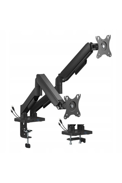 Spacetronik Suport pentru două monitoare cu USB 18kg 17-32 VESA de birou dublu
