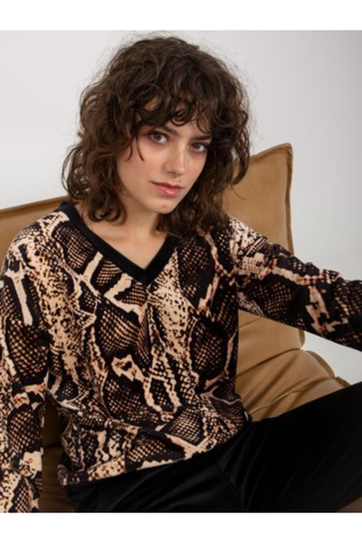 rue parıs Compleu Dama Maneca lunga, Animal print, RUE PARIS, Bej Casual