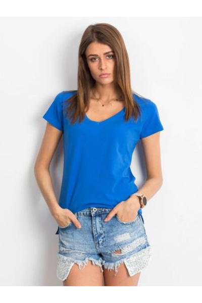 Basic Feel Good Tricou Dama Mini, Decolteu in V, BASIC FEEL GOOD, Albastru in...
