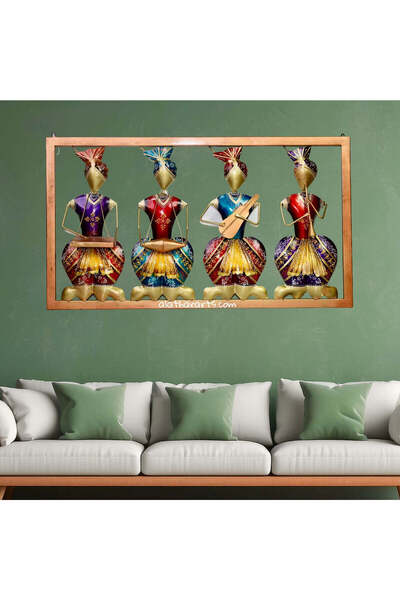 Al Athar Arts Wall Decor 4 Metal Musician Doll Panel - Handcrafted Iron Wall ...