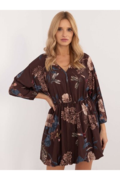Italy Moda Γυναικείο Φόρεμα, ITALY MODA, Πολυεστέρας, Φόρεμα κλος, Καφέ, μοντ...