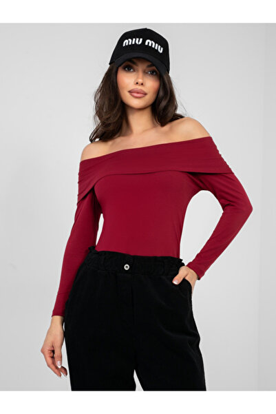 rue parıs Bluza Dama Maneca lunga, Pe umeri, RUE PARIS, Bordo Model RV-BZ-A11...