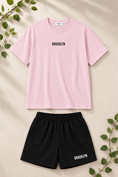 MOONBULL Brooklyn Baskılı T-shirt Şort Takım