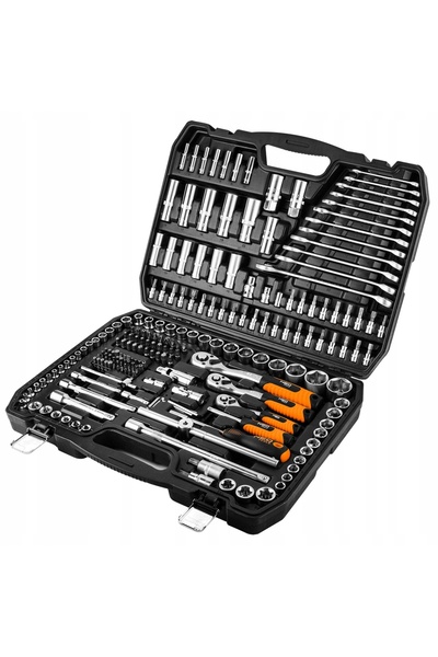 NEO Tools Set de chei tubulare 216 piese 1/2 " 3/8 " 1/4 " Cheie tubulară din...