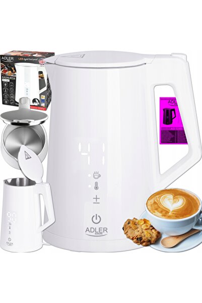 adler Fierbător electric fără fir, metalic, 1,7L, Strix, cu reglare a tempera...