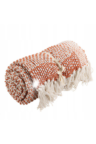 Home Styling Collection Pătură pentru canapea și pat, din bumbac, portocalie,...