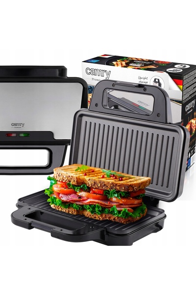 CAMRY Aparat electric de grătar pentru panini și sandvișuri, 1400W, antiaderent