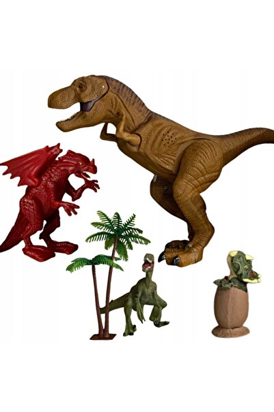 ProNice Set mare de figurine cu copaci și dinozauri, cu lumină și sunet, pent...