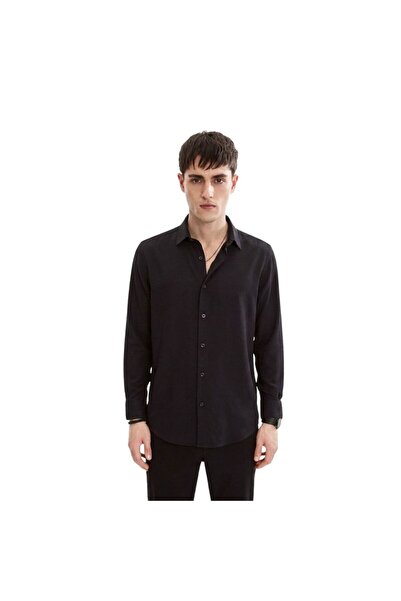 Back And Bond Normal Collar U/K Men's Shirt B35S20022 Black