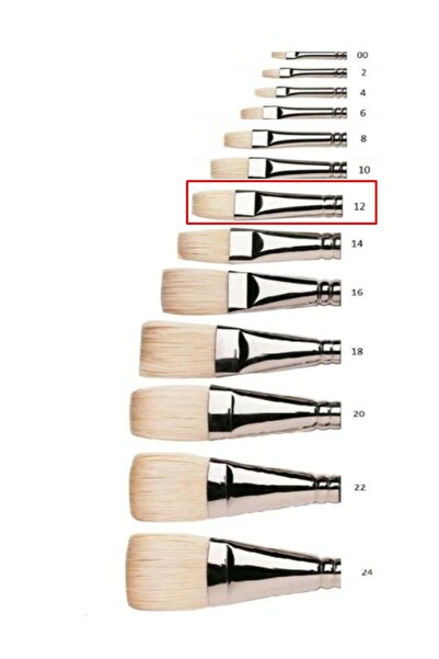 Brons Oil Acrylic Paint Brush Flat Cut Brush Art 210 No:12 - 1 Piece