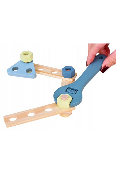 Bemi Toys BEMI Blocuri de construcție din lemn Pompieri Turn Șuruburi Cheie C...
