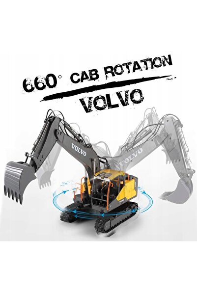 DOUBLE EAGLE EXCAVATOR MARE TELECOMANDAT RC VOLVO XL + PĂTRON DE PRINDERE + C...