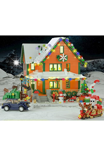 INSOON Calendar de Advent Cărămizi Castelul Moș Crăciun Brad de Crăciun Șopka...